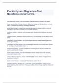 Electricity and Magnetism Test Questions and Answers&period;