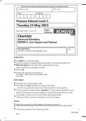 Pearson Edexcel  Summer June 2023 Pearson Edexcel GCE In Chemistry (8CH0) Paper 02 Core Organic and Physical Chemistry
