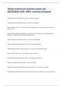 Texas manicure license exam psi 2023&sol;2024 with 100&percnt; correct answers