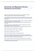  Electricity and Magnetism Review Questions and Answers&period;