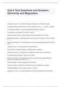  Unit 4 Test Questions and Answers-Electricity and Magnetism&period;
