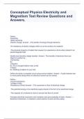 Conceptual Physics Electricity and Magnetism Test Review Questions and Answers&period;