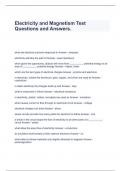  Electricity and Magnetism Test Questions and Answers&period;