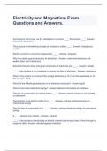 Electricity and Magnetism Exam Questions and Answers&period;