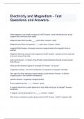  Electricity and Magnetism - Test Questions and Answers&period;