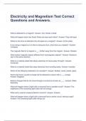 Electricity and Magnetism Test Correct Questions and Answers&period;