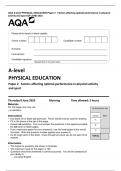 AQA A-level PHYSICAL EDUCATION 7582/2 Paper 2 QP AND MS 2023
