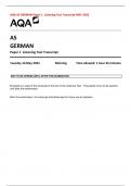 AQA AS GERMAN Paper 1 Listening Test Transcript MAY 2023