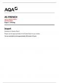 AQA AS FRENCH PAPER 2 WRITING INSERT