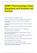 AEMT Pharmacology Exam Questions and Answers All Correct 