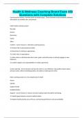 Health & Wellness Coaching Board Exam 450 Questions with Complete Solutions 