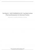 Test Bank-4 - NUR PHARMACOLOGY Test Bank Lehnes Pharmacotherapeutics for Advanced Practice