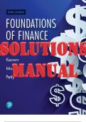 SOLUTIONS MANUAL for Foundations of Finance 10th Edition Arthur Keown, John Martin and William Petty (All 17 Chapters Plus Spreadsheets)