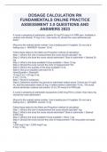 DOSAGE CALCULATION RN FUNDAMENTALS ONLINE PRACTICE ASSESSMENT 3.0 QUESTIONS AND ANSWERS 2023