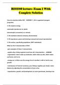 BIO189 lecture- Exam 1 With Complete Solution