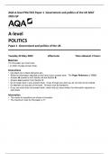 AQA A-level POLITICS 7152 PAPER 1,2,3  QP AND MS 2023