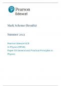 EDEXCEL A LEVEL PHYSICS PAPER 3 2023 MARK SCHEME