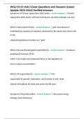 WGU D115 Unit 3 Exam Questions and Answers &lpar;Latest Update 2023-2024&rpar; Verified Answers
