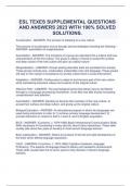 ESL TEXES SUPPLEMENTAL QUESTIONS AND ANSWERS 2023 WITH 100&percnt; SOLVED SOLUTIONS&period;
