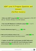 ASNT Level 3 program (2024/2025) Newest Questions and Answers (Verified Answers)