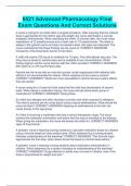 6521 Advanced Pharmacology Final Exam Questions And Correct Solutions