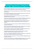 Advanced Pharmacology Final Exam Review 100&percnt; Correct Answers &vert;Verified