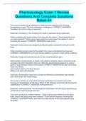 Pharmacology Exam 1 Review Questions And Complete Solutions Rated A&plus;