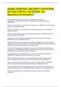 IAHSS HOSPITAL SECURITY OFFICERS 6TH ED CHPTS 1-19 TEST#1 101 Questions & Answers!!