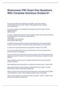 Rasmussen PN1 Exam One Questions With Complete Solutions Graded A+