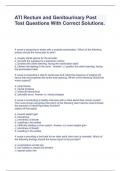 ATI Rectum and Genitourinary Post Test Questions With Correct Solutions&period;
