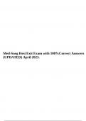 Med-Surg Hesi Exit Exam with 100%Correct Answers (UPDATED) April 2023.