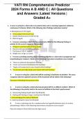 VATI RN Comprehensive Predictor 2024 Forms A B AND C &vert; All Questions and Answers &vert;Latest Versions &vert; Graded A&plus;