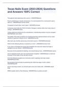 Texas Nails Exam &lpar;2023-2024&rpar; Questions and Answers 100&percnt; Correct
