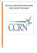 TEST BANK for ADULT CCRN&sol;PCCN EXAM QUESTIONS &sol;CERTIFICATION PRACTICE TEST WITH COMPLETE ANSWERS GRADED A&plus;