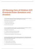 (package deal) ATI NURSING CARE OF CHILDREN /ATI RN NURSING CARE OF CHILDREN PROCTORED   EXAM Questions and ANSWERS 