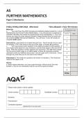 AQA AS FURTHER MATHEMATICS Paper 2 Mechanics   7366-2M-QP-FurtherMathematics-AS-19May23