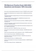 PSI Manicure Practice Exam 2023-2024 Questions and Answers 100&percnt; Accurate