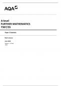 AQA A-level FURTHER MATHEMATICS 7367&sol;3S Paper 3 Statistics  Mark scheme  June 2023  Version&colon; 1&period;0 Final 