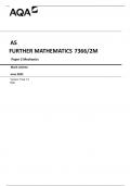 AQA AS  FURTHER MATHEMATICS 7366&sol;2M Paper 2 Mechanics Mark scheme June 2023 Version&colon; Final 1&period;0  
