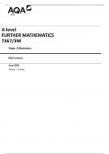 AQA  A-level FURTHER MATHEMATICS  7367&sol;3M  Paper 3 Mechanics  Mark scheme  June 2023  Version&colon; 1&period;0 Final 