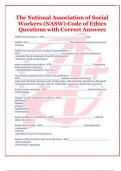 The National Association of Social  Workers &lpar;NASW&rpar;-Code of Ethics  Questions with Correct Answers