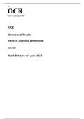 OCR A Level Drama and Theatre H459/31 JUNE 2023 QUESTION PAPER and MARK SCHEME