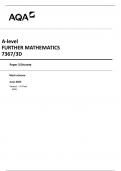 AQA A-level FURTHER MATHEMATICS  7367&sol;3D Paper 3 Discrete  Mark scheme  June 2023  Version&colon; 1&period;0 Final 