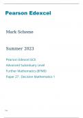 Edexcel Further Mathematics 8FM0/27 Mark Scheme June2023.
