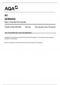 AQA AS GERMAN Paper 1 Listening Test Transcript 7661-1-T-TRAN-German-AS-16May23