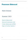 Edexcel Further Mathematics 8FM0/23 Mark Scheme June2023.