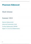 Edexcel Further Mathematics 8FM0/01 Question Paper and Mark Scheme June2023.