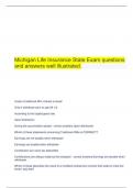 Michigan Life Insurance State Exam questions and answers well illustrated.