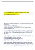 Med Surg HESI Practice Questions with complete solutions 2023.