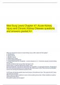 Med Surg Lewis Chapter 47: Acute Kidney Injury and Chronic Kidney Disease questions and answers graded A+.